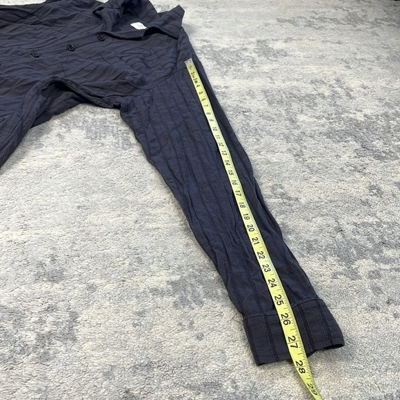 New Rhude Striped Cotton Shirt Button Front Gray Slate Embroidered Logo Mens M - Picture 11 of 16